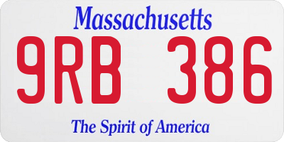 MA license plate 9RB386