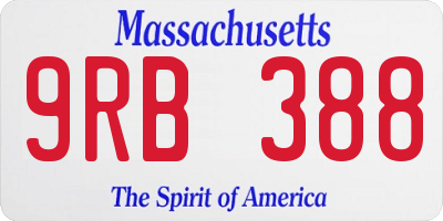 MA license plate 9RB388