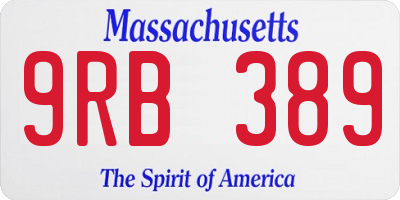 MA license plate 9RB389