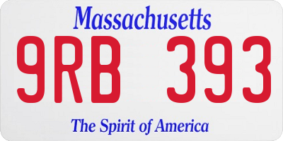MA license plate 9RB393
