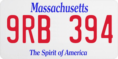 MA license plate 9RB394