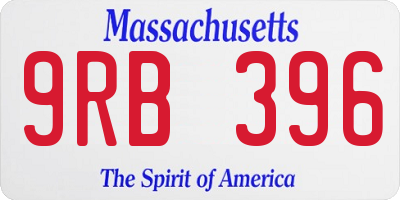 MA license plate 9RB396