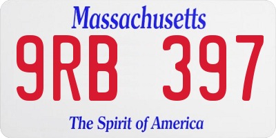 MA license plate 9RB397