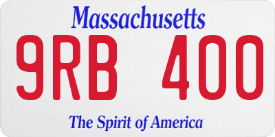 MA license plate 9RB400