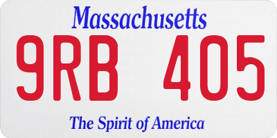 MA license plate 9RB405