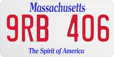 MA license plate 9RB406