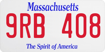 MA license plate 9RB408