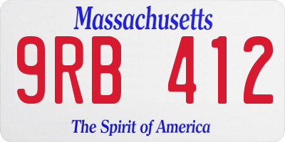 MA license plate 9RB412