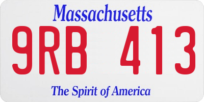 MA license plate 9RB413