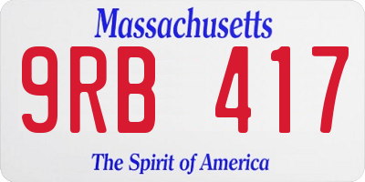 MA license plate 9RB417