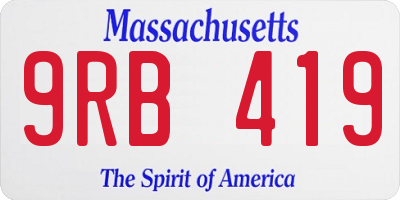 MA license plate 9RB419