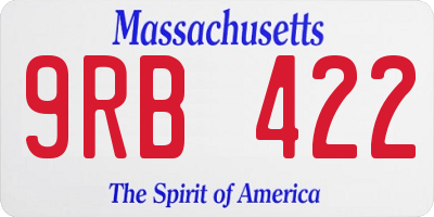 MA license plate 9RB422