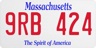 MA license plate 9RB424