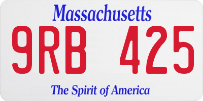 MA license plate 9RB425