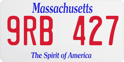 MA license plate 9RB427