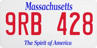 MA license plate 9RB428