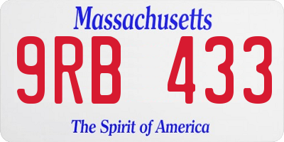 MA license plate 9RB433