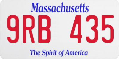 MA license plate 9RB435