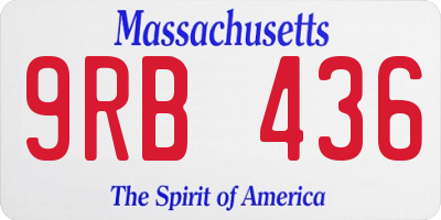 MA license plate 9RB436