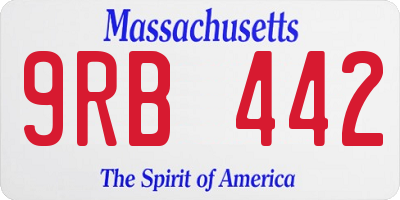 MA license plate 9RB442