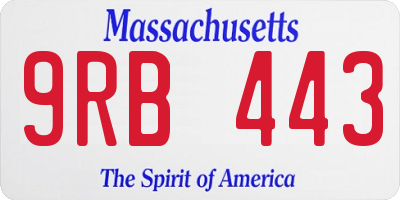 MA license plate 9RB443