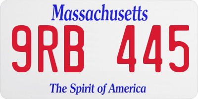 MA license plate 9RB445