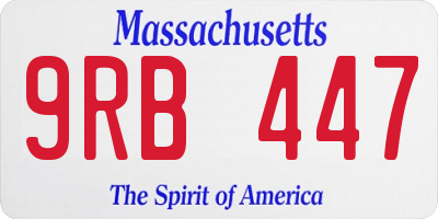 MA license plate 9RB447