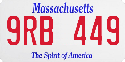 MA license plate 9RB449