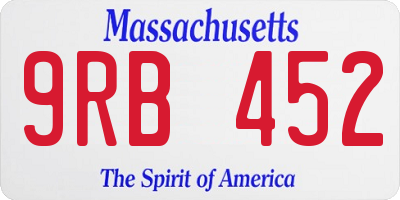 MA license plate 9RB452