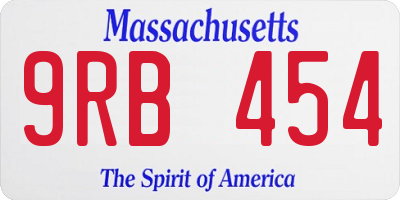 MA license plate 9RB454
