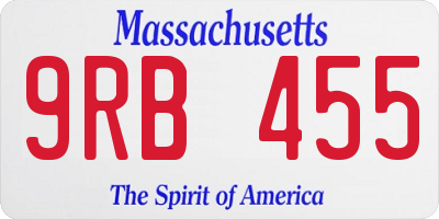 MA license plate 9RB455