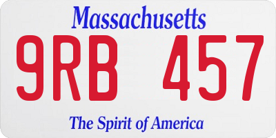 MA license plate 9RB457