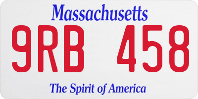 MA license plate 9RB458