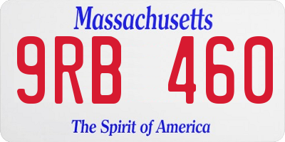 MA license plate 9RB460