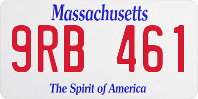 MA license plate 9RB461
