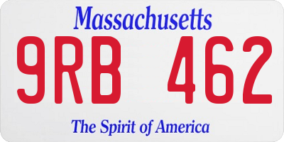 MA license plate 9RB462