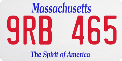 MA license plate 9RB465