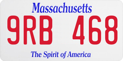 MA license plate 9RB468