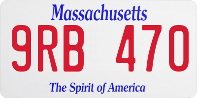 MA license plate 9RB470