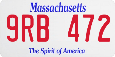 MA license plate 9RB472