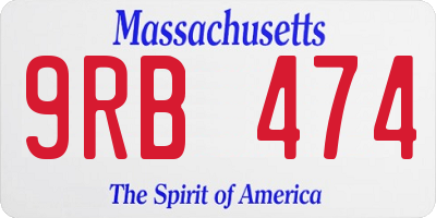 MA license plate 9RB474