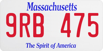 MA license plate 9RB475