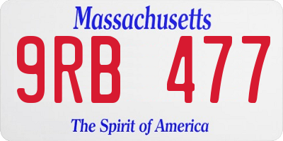 MA license plate 9RB477