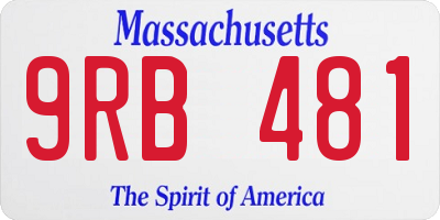 MA license plate 9RB481
