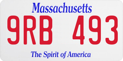 MA license plate 9RB493