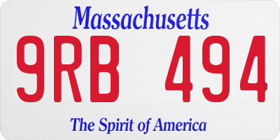 MA license plate 9RB494