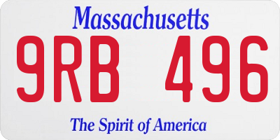 MA license plate 9RB496