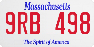 MA license plate 9RB498