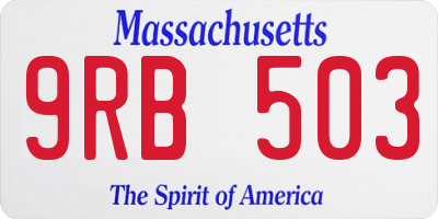 MA license plate 9RB503