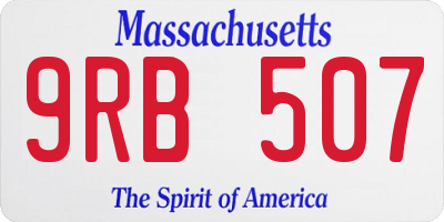 MA license plate 9RB507
